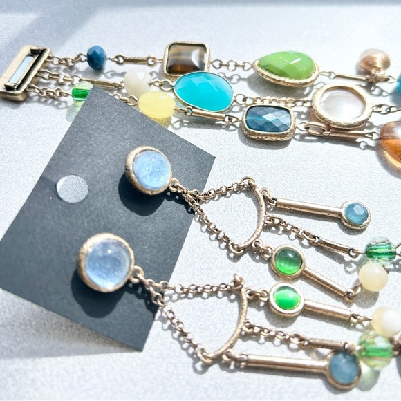Chico's gold and jewel-toned bracelet and earrings set! - Picture 4 of 4
